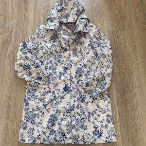 NWOT Gal Meets Glam Floral Print Hooded Trench Raincoat Sz 6
